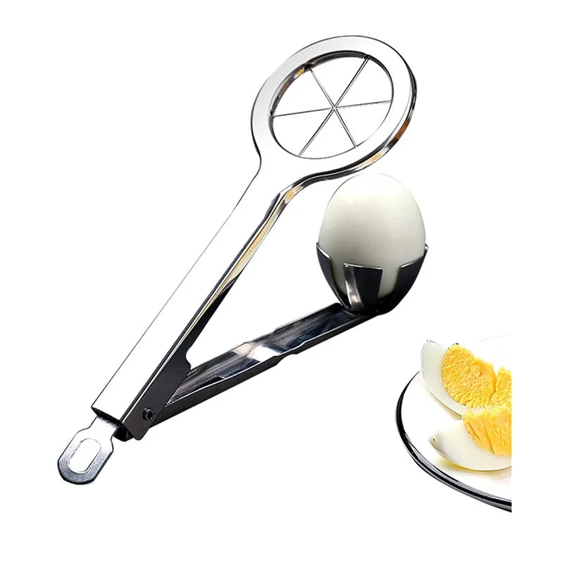 Stainless steel egg cutter – Manual slicer for hard-boiled eggs 