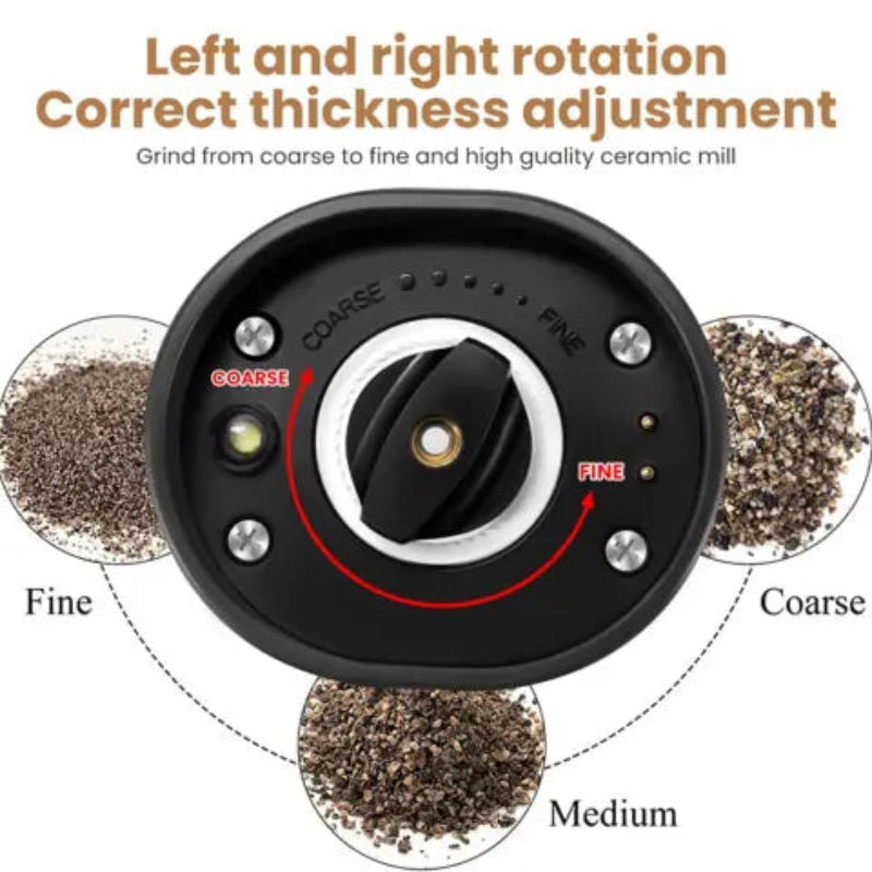 Sähkökäyttöinen mylly LED – Tarkka maustaminen yhdellä kädellä 