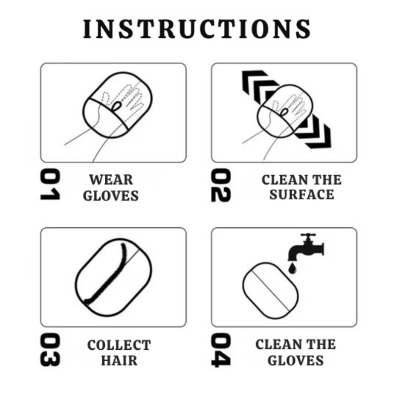 Éliminez les poils d’animaux sans effort en un geste (x4)