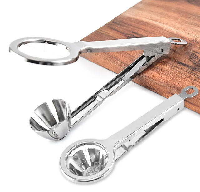 Stainless steel egg cutter – Manual slicer for hard-boiled eggs 