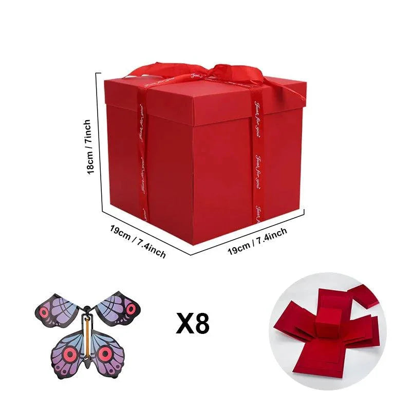 Explosionsbox für Erinnerungen – Geschenkbox — Rot, Foto 14