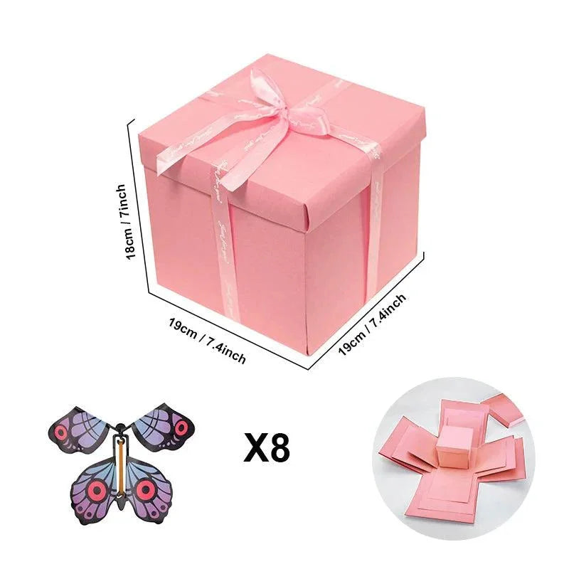 Explosionsbox für Erinnerungen – Geschenkbox — Rosa, Foto 17